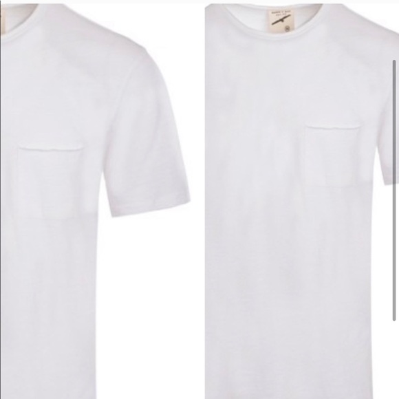 NWT! Clearance 🎉Mens Cotton Vintage Raw Pocket Distressed Neck Curved Hem Shirt - Picture 3 of 3